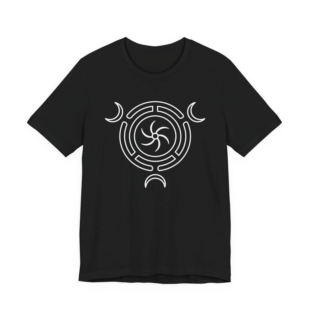 Hecate’s Wheel Triple Goddess Moon Symbol T-Shirt | Hekate Witchcraft Unisex Tee
