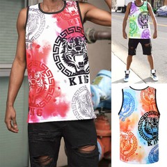 Victorious Men’s Casual Multicolor King Tiger Comfortable Tank Top TT100