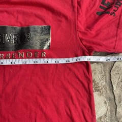CR24 Chrome Code Men’s Small Graphic T Shirt Never Give Up Red Motivational Tee