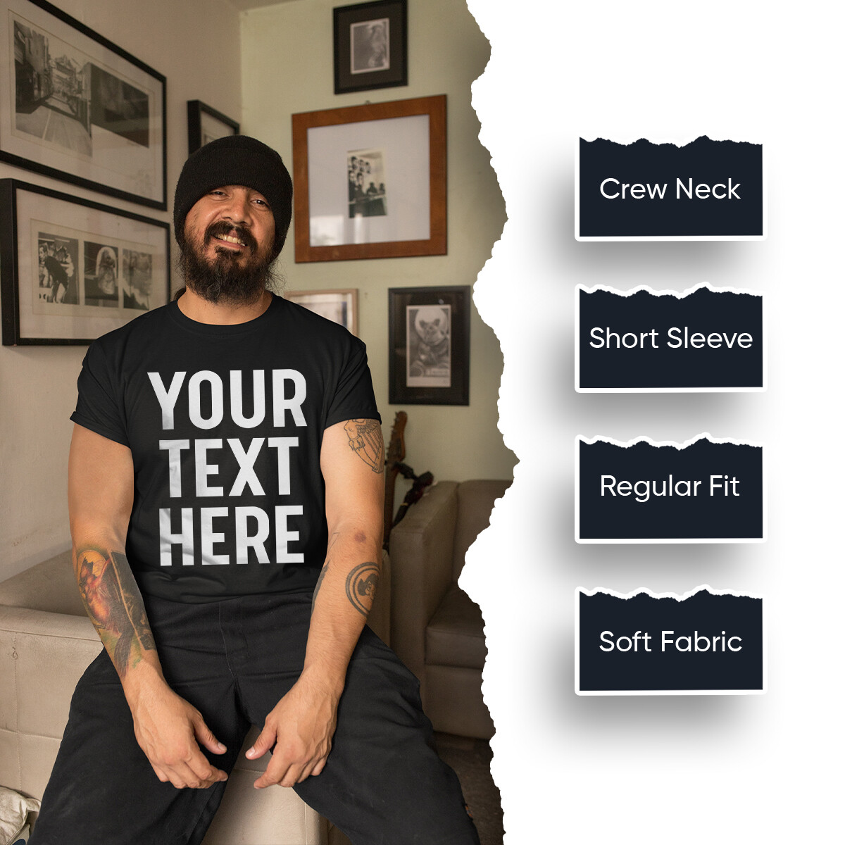 Personalised Your Text Name Customizable Printed Mens Womens T-Shirts Top#TA-195 gallery