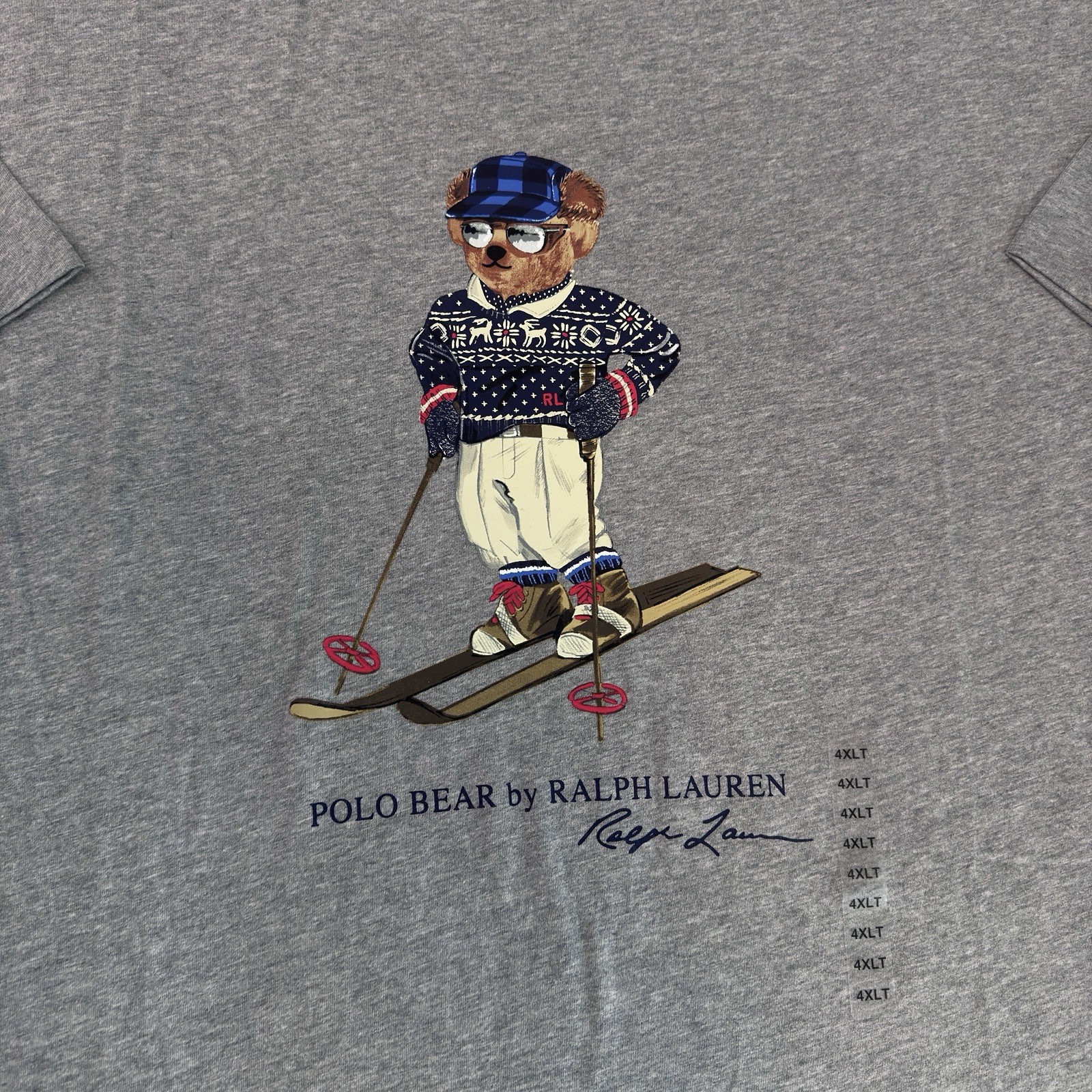 Polo Ralph Lauren Men's Ski Bear Graphic Jersey T-Shirt Gray Tall 4XLT NEW NWT gallery