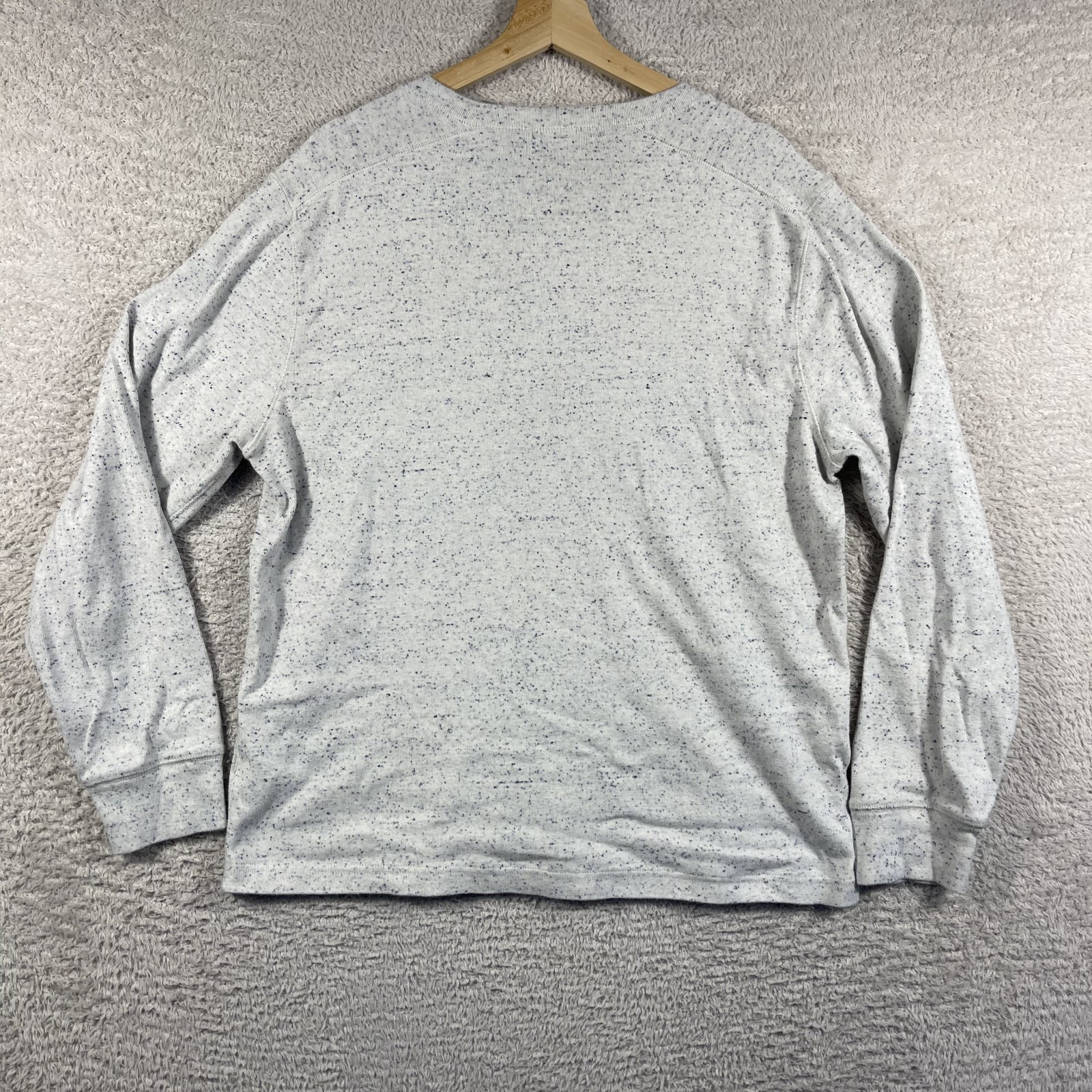J. Crew Shirt Mens Large Gray Oarsman Heritage Brushed Rib Knit Henley Vintage gallery