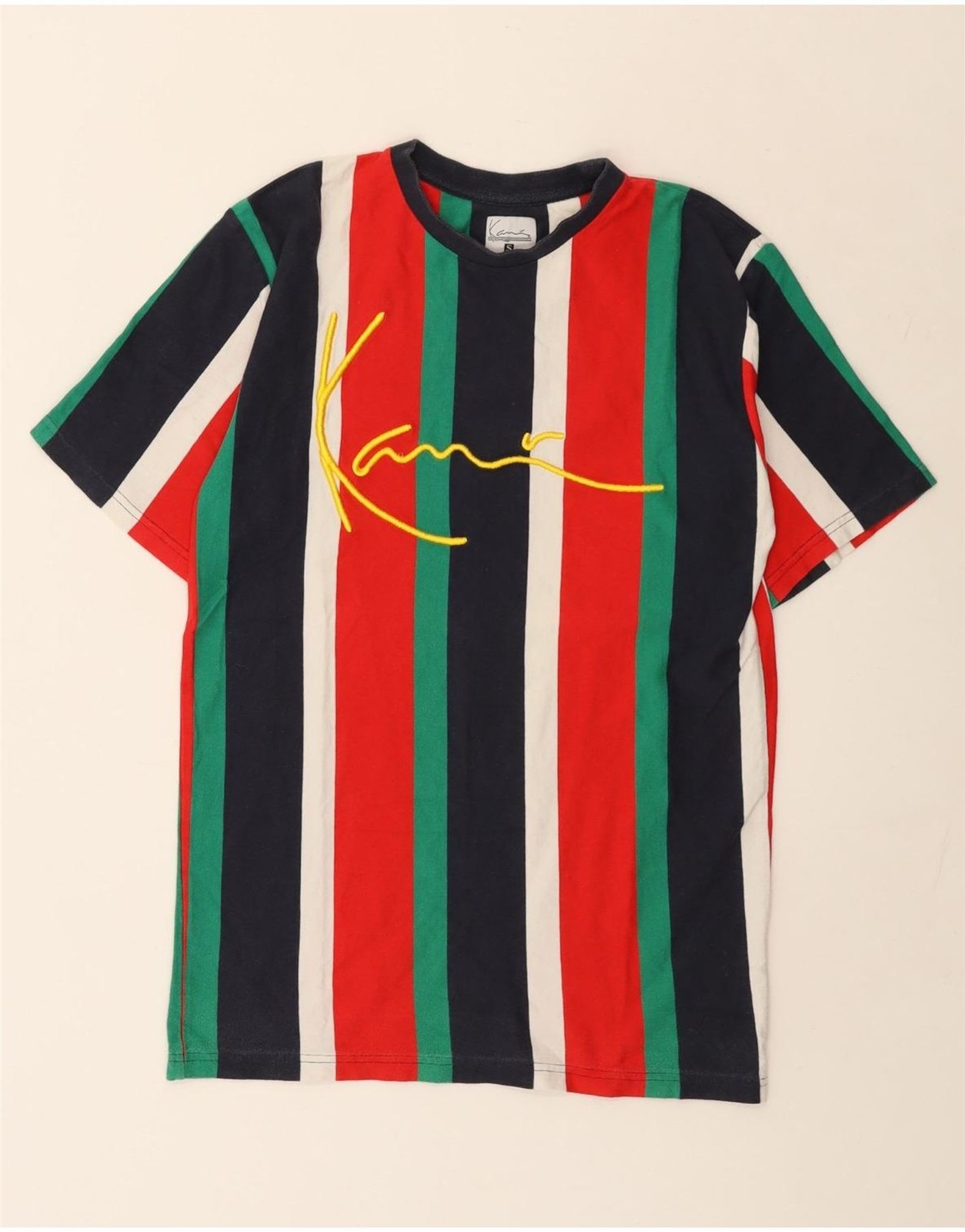 Karl Kani Mens Graphic T-Shirt Top Small Multicoloured Striped Cotton DC03 gallery