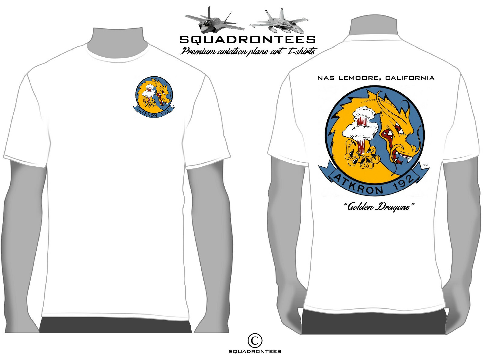 VA-192 Golden Dragons Logo Back Squadron T-Shirt – USN Licensed Product