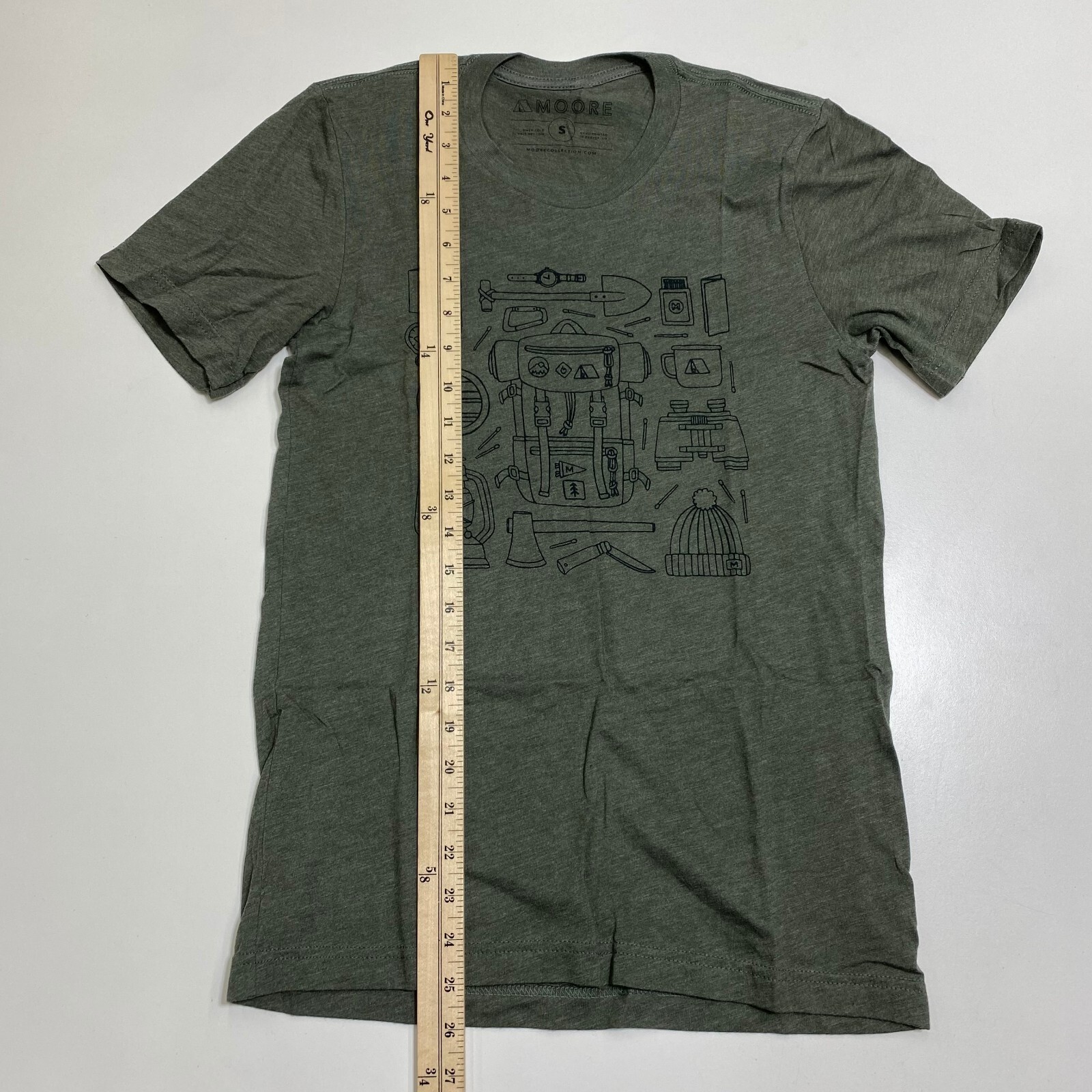 Moore T-Shirt Mens S Olive Green Short Sleeve Crew Neck Camping Outdoor Hiking gallery
