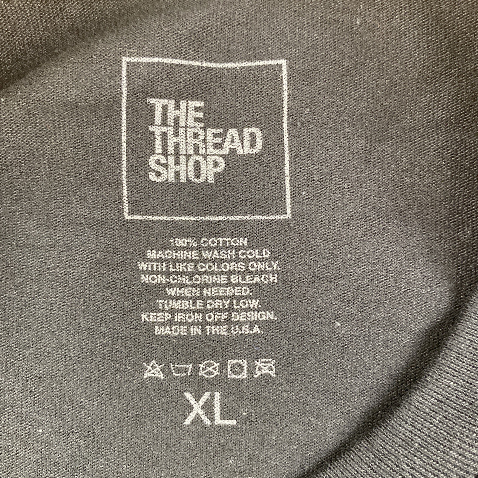 the thread shop shirt mens xl black long sleeve graphic tee spell out text gallery