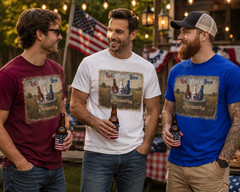 Patriotic Red White & Brew Tshirt July 4th Funny Beer Shirt Sarcastic USA Tee