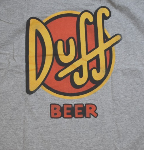 The Simpsons Mens Duff Beer Funny Cartoon Gray Shirt NWT 3XL gallery