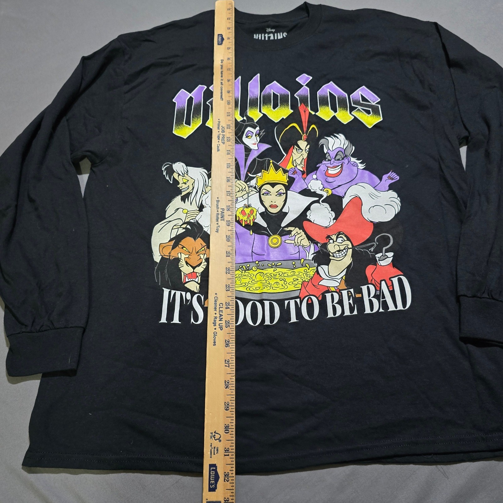 Disney Villains Long Sleeve Shirt Mens XL Black It's Good To Be Bad Graphic Tee gallery