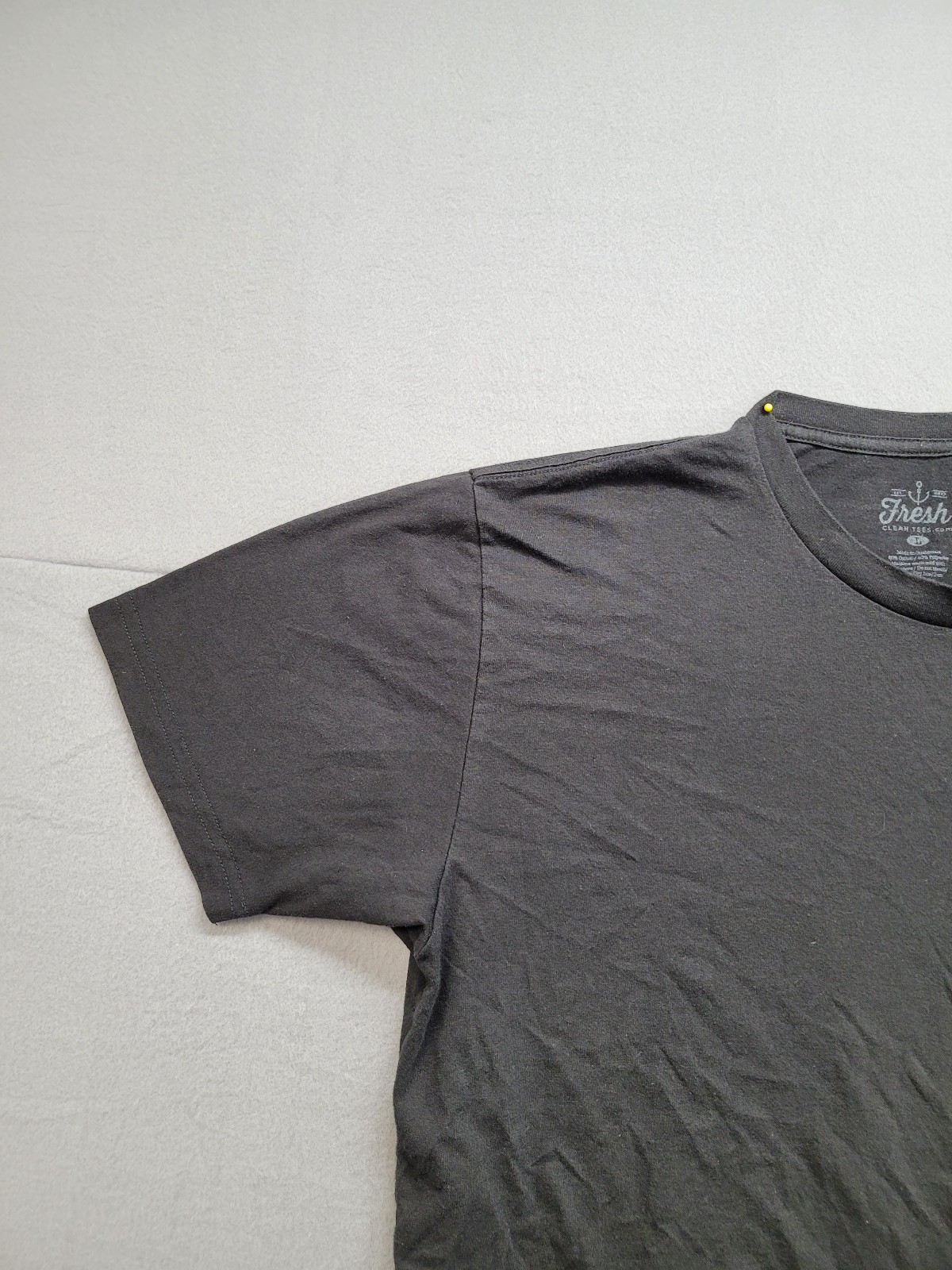 Fresh Men Shirt L Gray Short Sleeve Crew Neck Flat Front Comfort Pullover Tee gallery