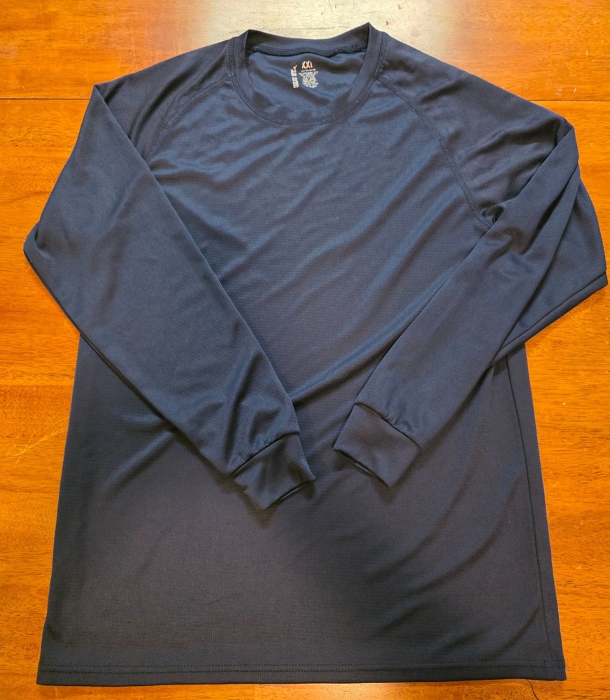 Blue Star Men’s XXL Navy Blue 100% Polyester Long Sleeve Performance T-Shirt