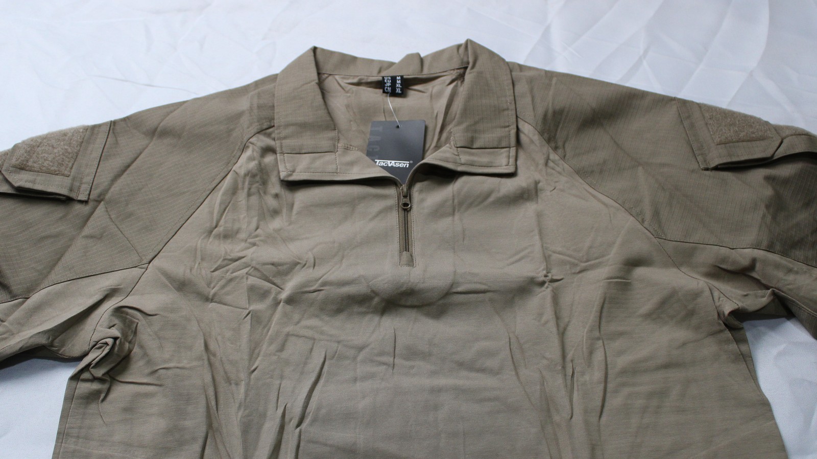 Tacvasen Mens Tactical Long Sleeve Combat Quarter Zip Shirt CN6 Brown Medium NWT gallery