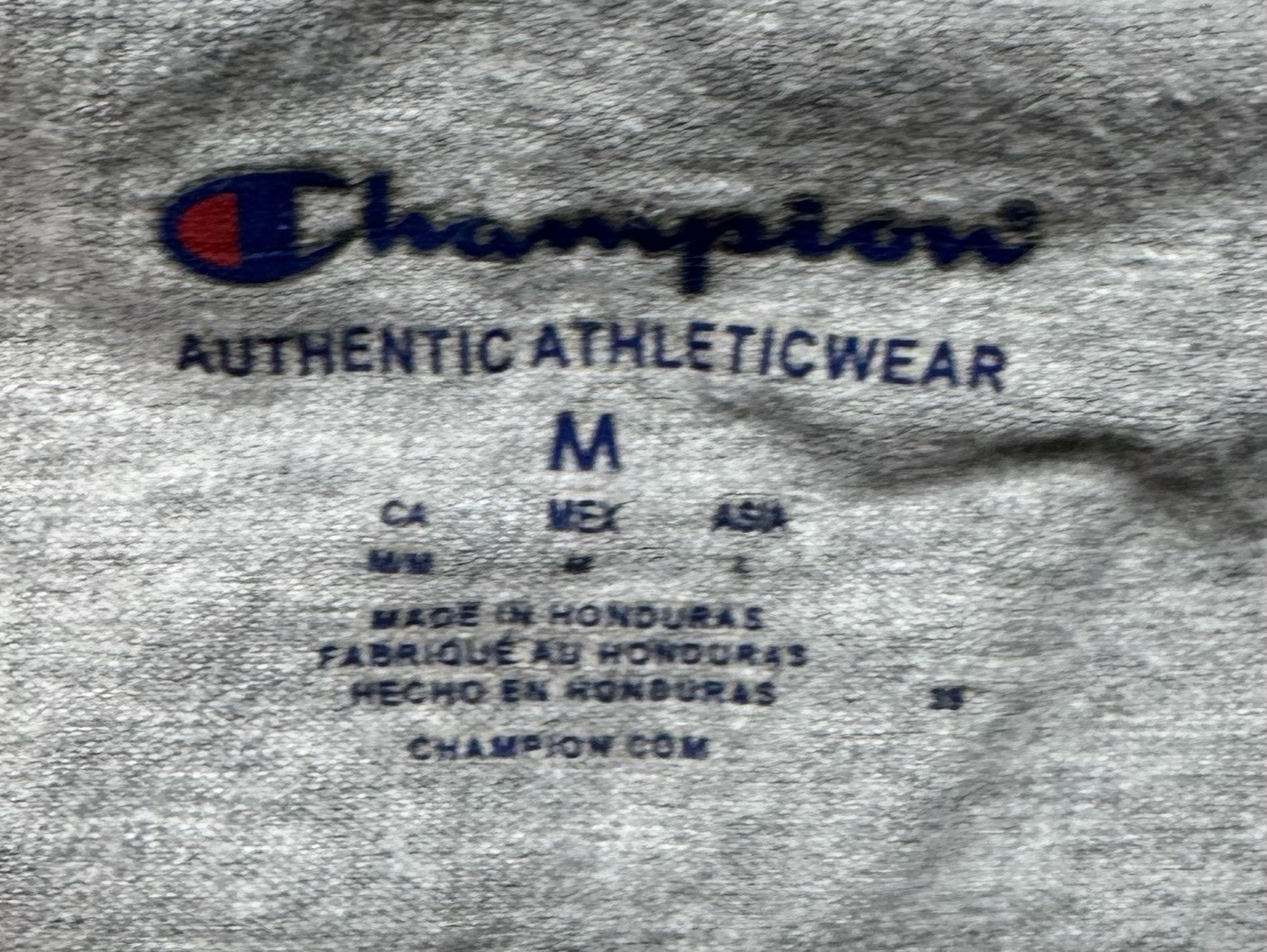 Champion Men's Gray Logo Graphic Print T-Shirt Crew Neck Short Sleeve Size M gallery