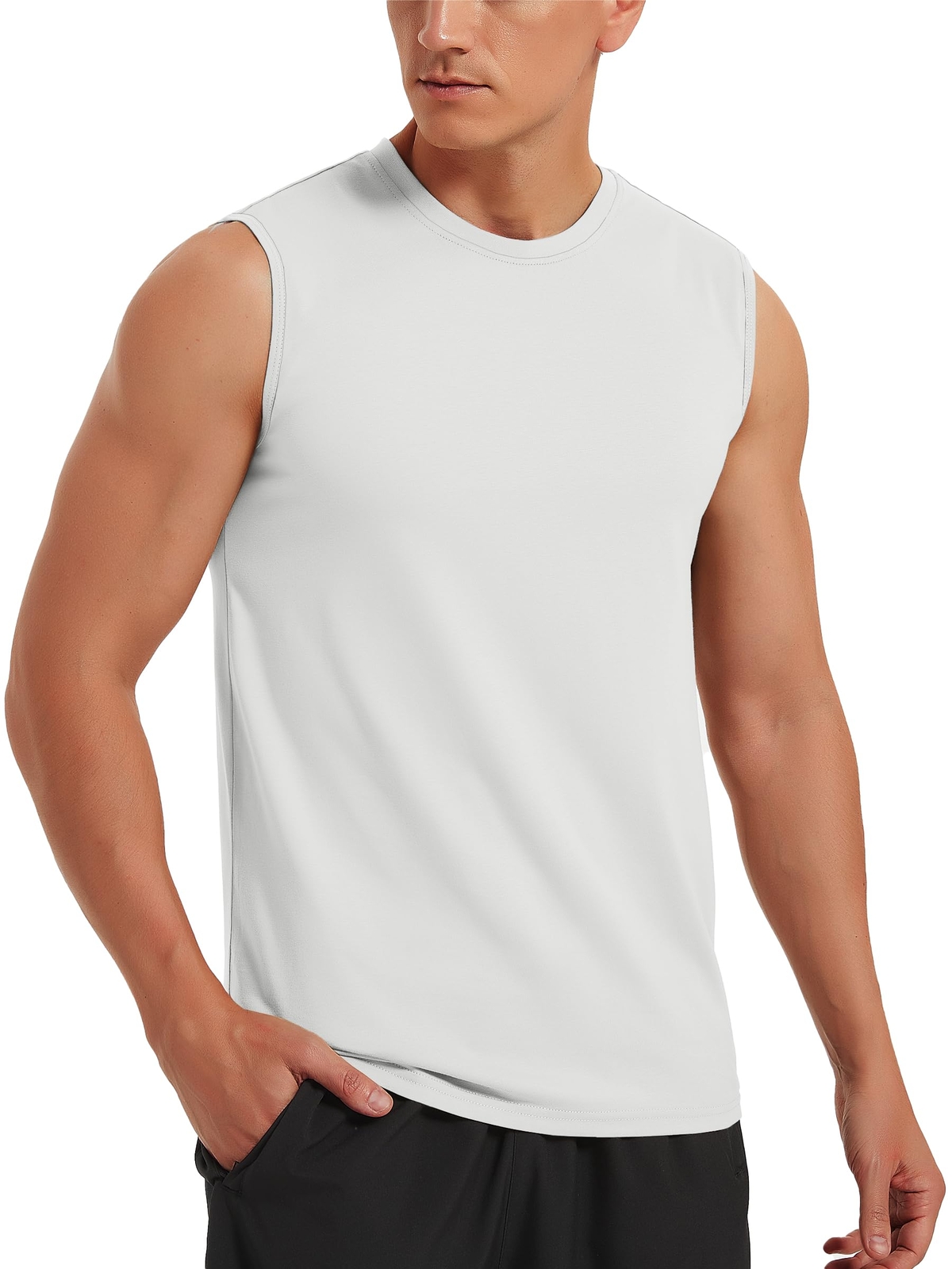 Men's Sleeveless Muscle Shirts Gym Workout Bodybuilding Quick Dry Casual Vest T gallery