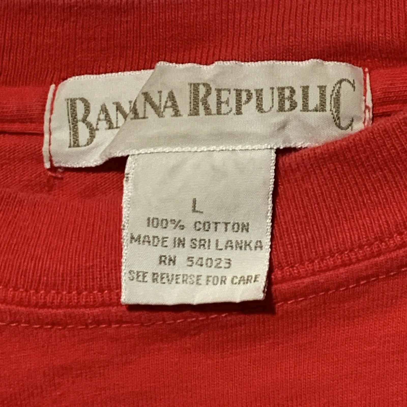 Vintage Banana Republic Shirt Mens Large Red Sri Lanka 80s 90s gallery