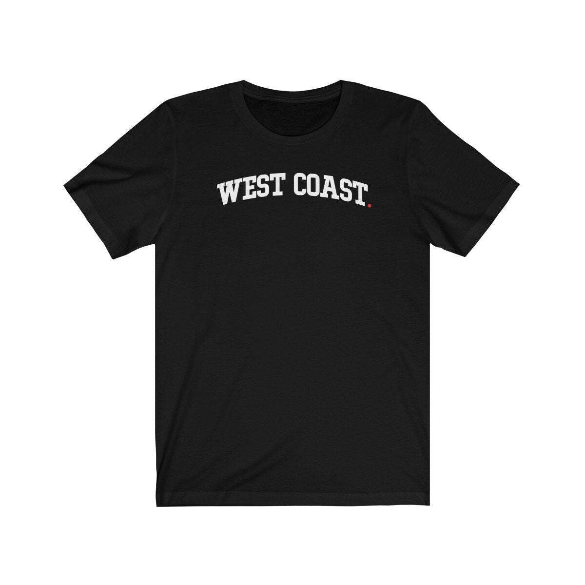 WEST COAST (t-shirt) – tee graphic statement – Black White Grey Red
