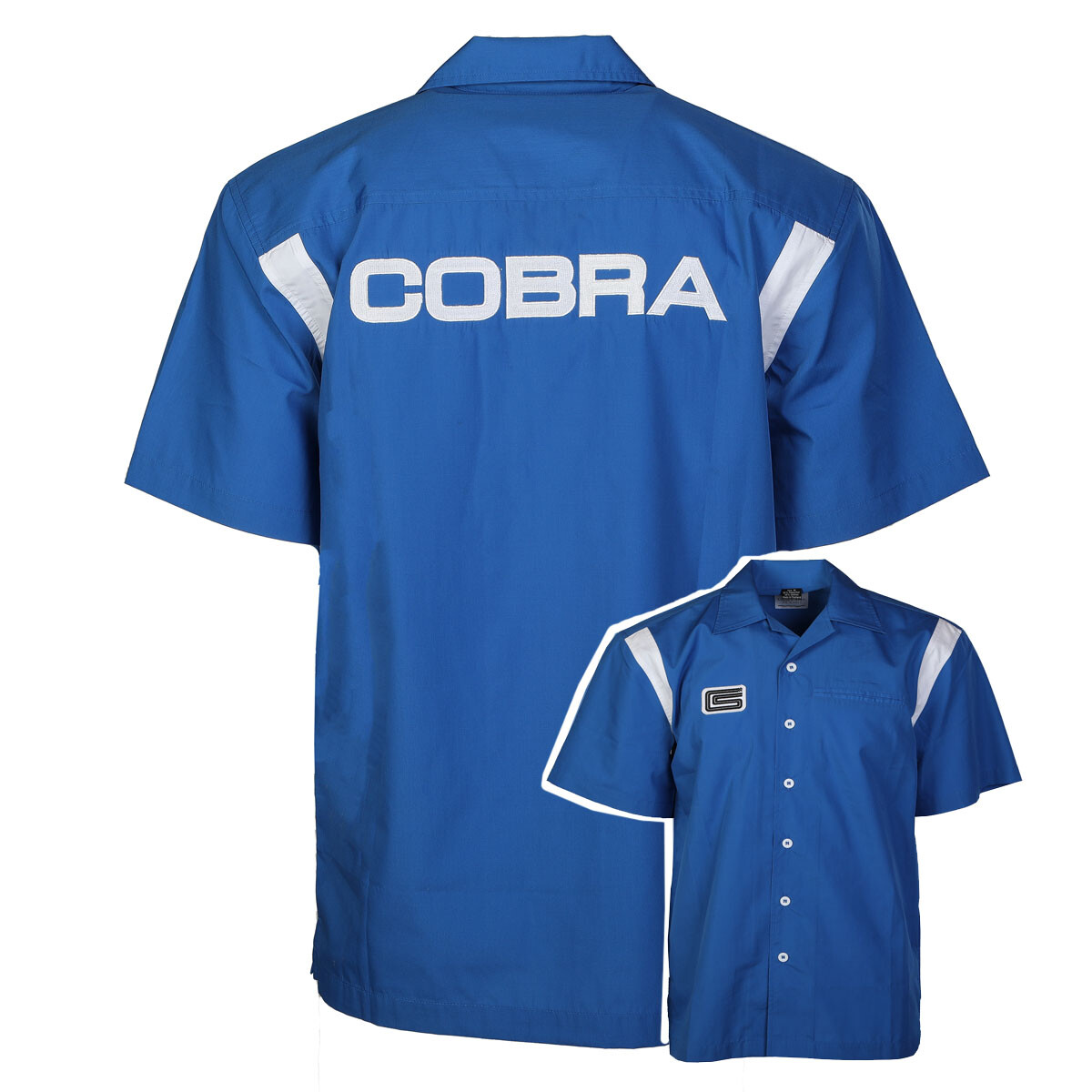 Ford Shelby Cobra Blue Pit Mechanic Button Down Work Crew Shirt Official License gallery