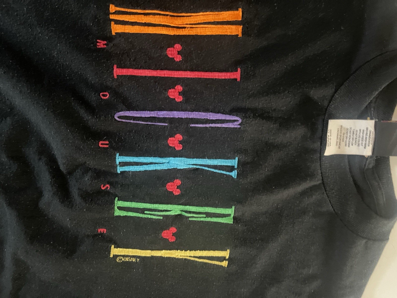 Mickey Unlimited Disney Mickey Mouse Black Graphic Short Sleeve Tee XL 90s gallery