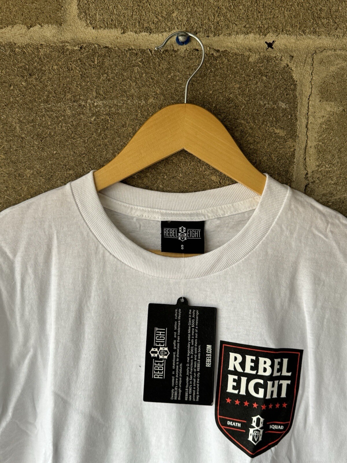 Mens Rebel8 White Death Squad Tshirt Size Small gallery