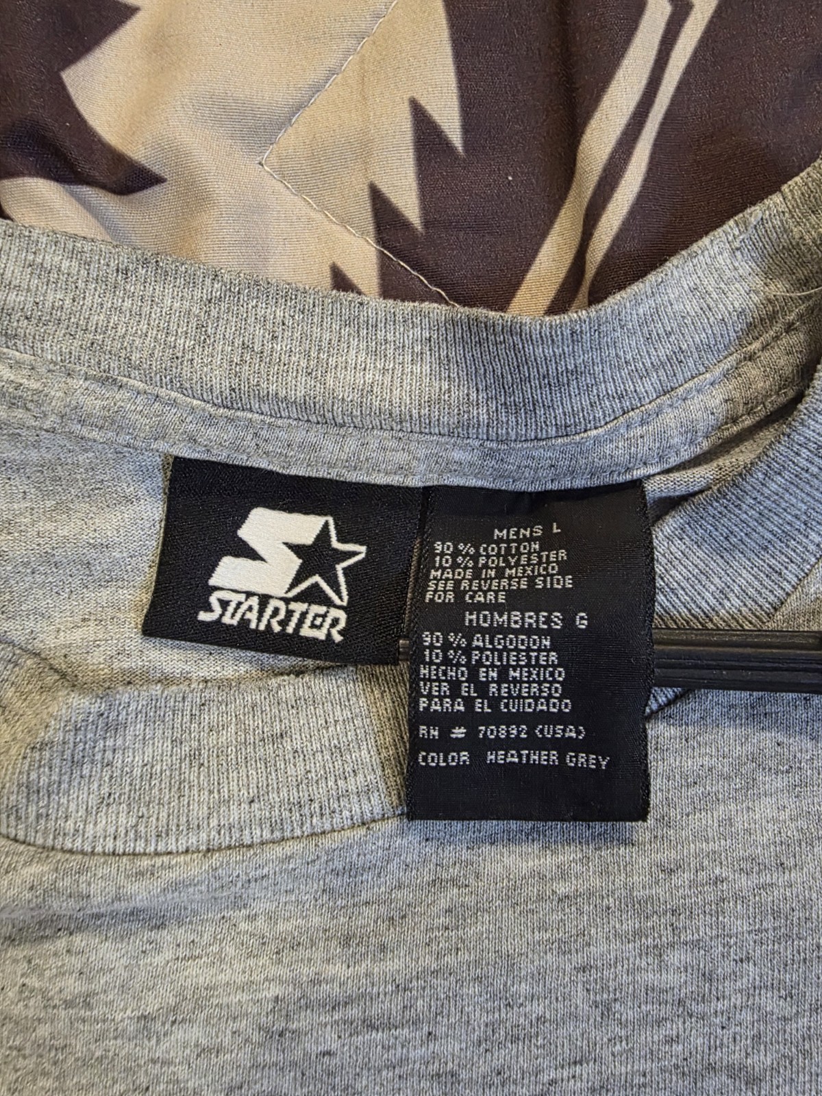 Vtg 90s Starter Logo Print Long Sleeve T Shirt Double Sided Gray Mens Size Large gallery
