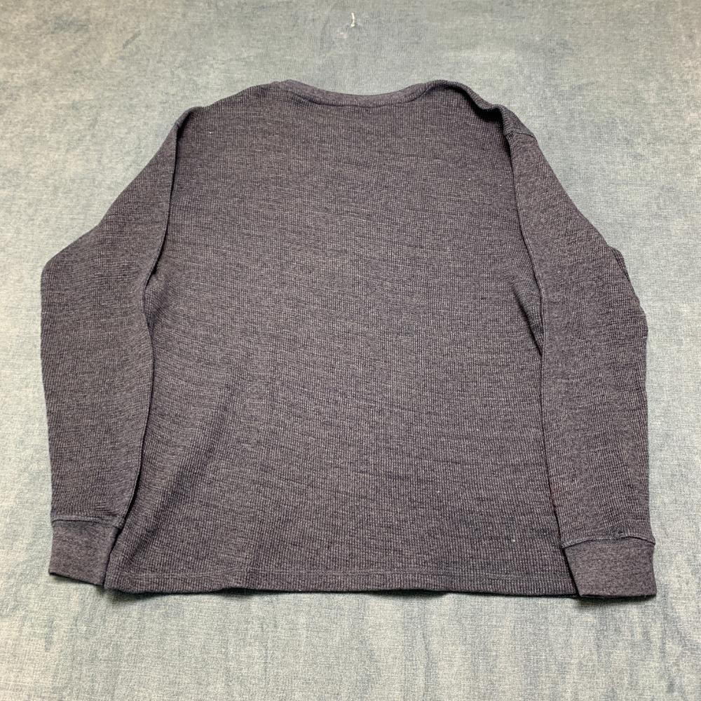 Lee Thermal Shirt Mens Large Charcoal Gray Waffle Knit Regular Fit Side Slit gallery