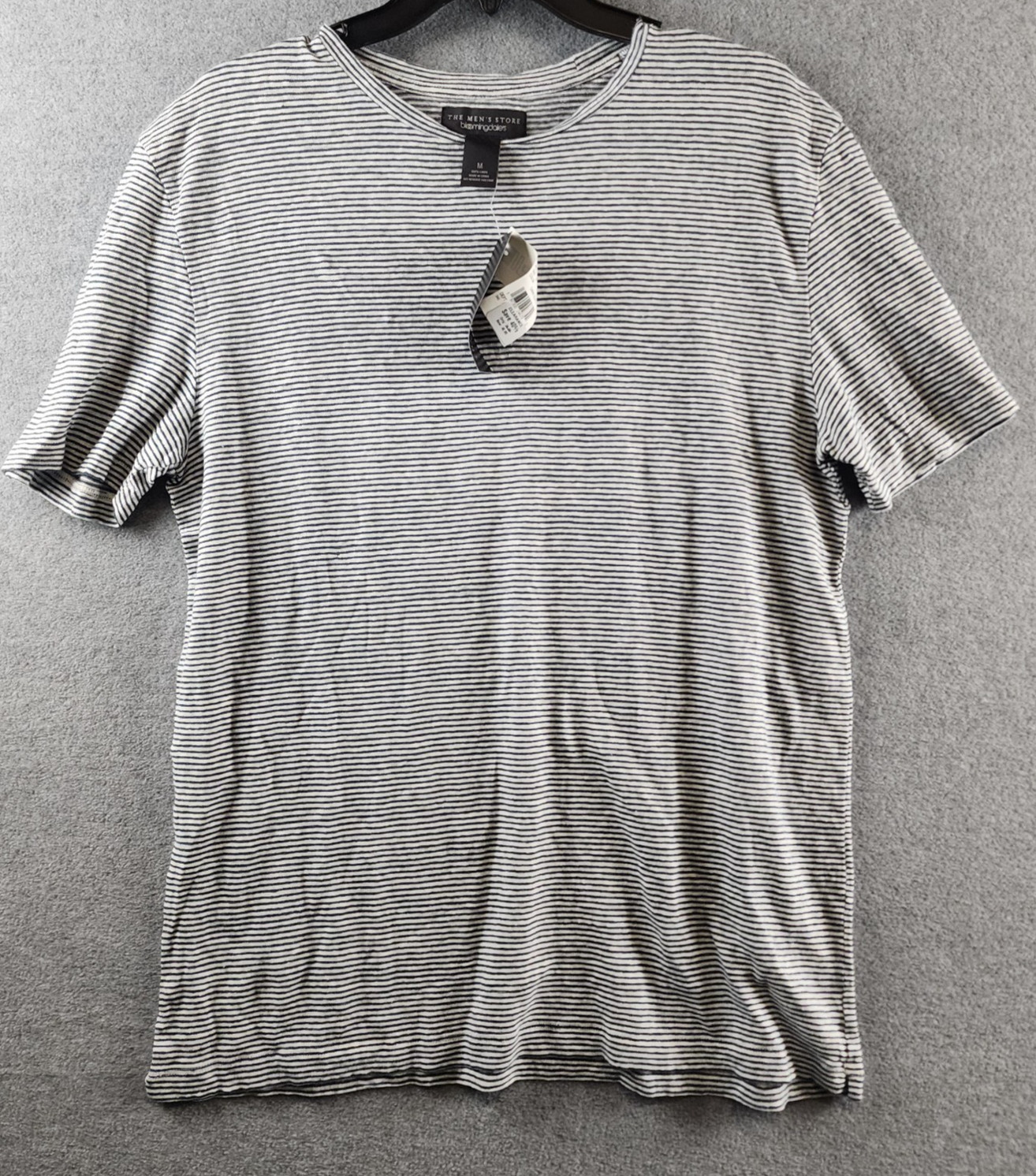 The Men's Store at Bloomingdale's Striped Linen Tee Men's Size Medium Dark Slate gallery