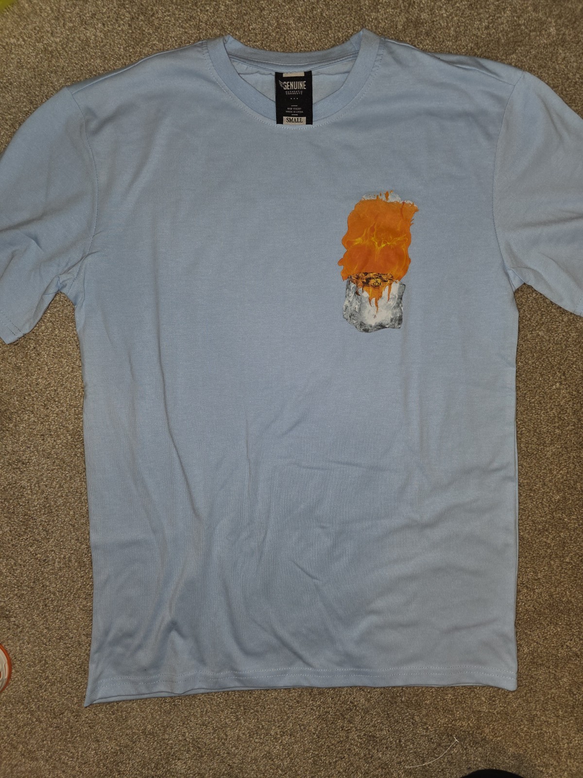 Fire & ice Orange short sleeve Genuine Merchandise Light Blue T-shirt Small gallery