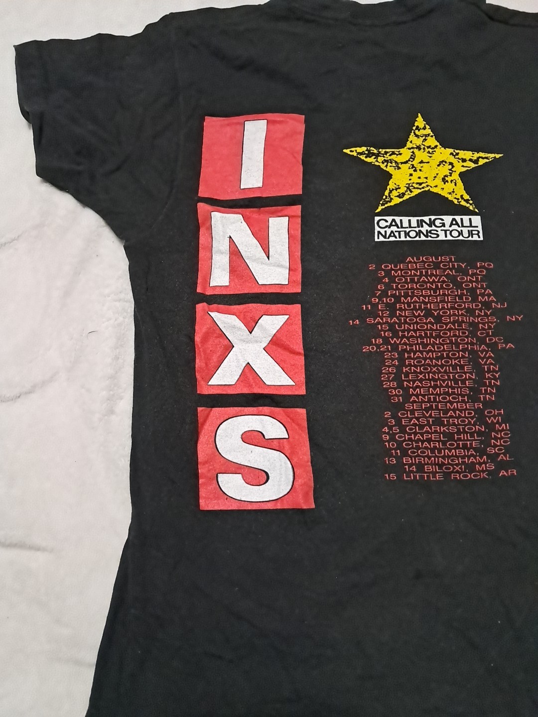 Vintage 80s INXS Calling All Nations Tour Band Shirt USA Adult M? RARE See Pics gallery
