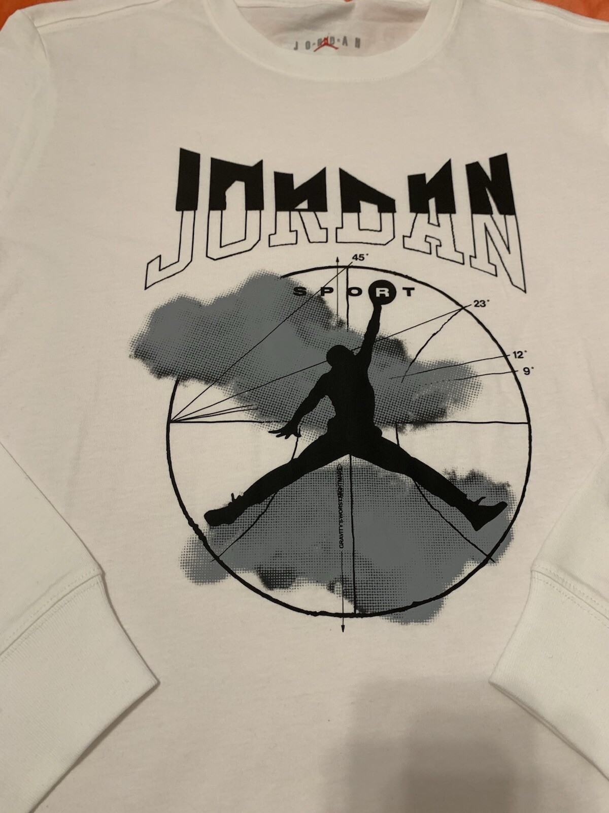 Jordan Sport DF7004-100 Men's White Logo Ribbed Cuffs Long Sleeve T-Shirt Large gallery