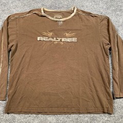 Buckhorn River Realtree Graphic Long Sleeve Shirt Brown Cotton Mens XXL Camo