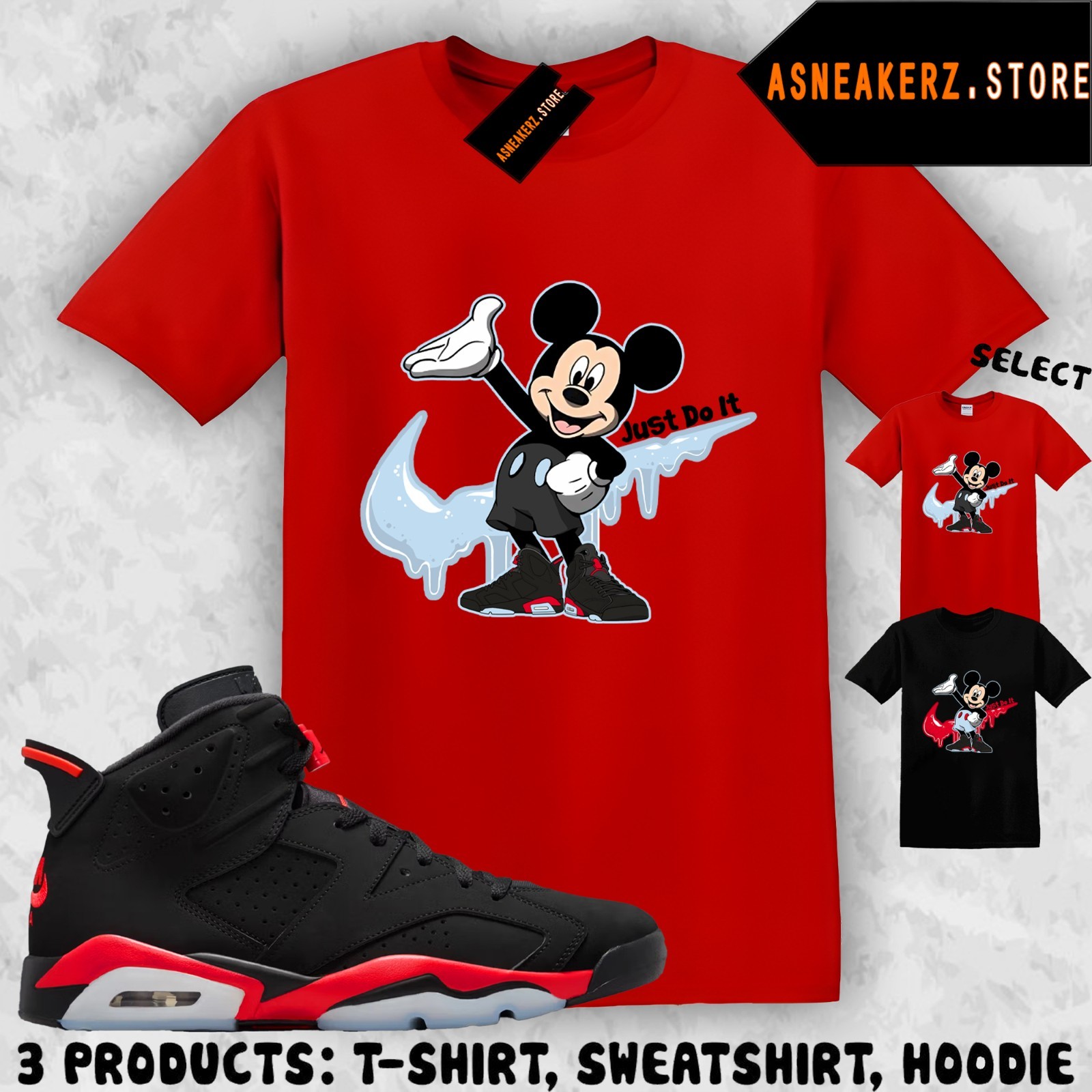 Shirt To Match AJ 6 Infrared Salesman 2026 Sneaker Matching Drip M Mouse T-Shirt gallery
