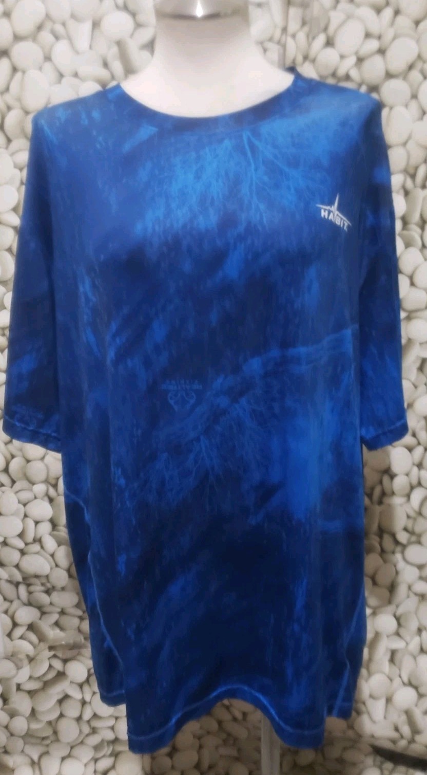 Habit Realtree Fishing Shirt Mens Size XL Blue Short Sleeve Solar Factor gallery