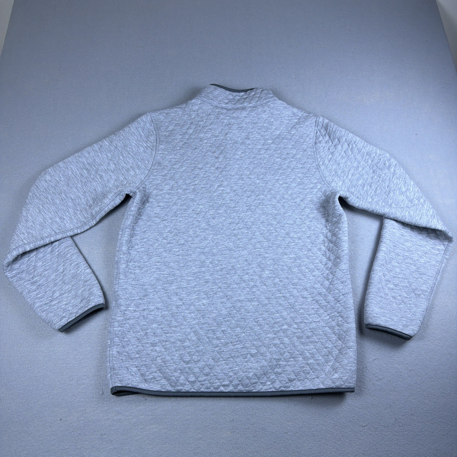 Marine Layer Crobet Pullover Mens Medium Charcoal Gray Snap Quilted Reversible gallery