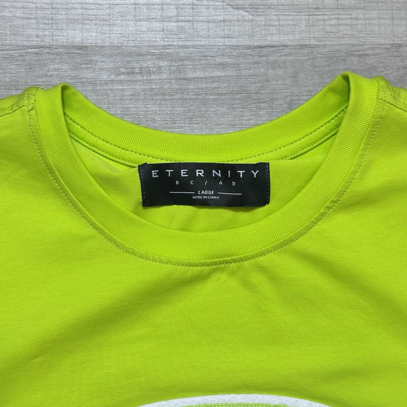 Eternity BC/AD Mens Volt Green Shark Mouth Crew Neck Pullover T-Shirt Size Large gallery