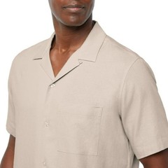 Gap Linen Blend Camp Collar Short Sleeve Shirt Men’s XXL Relaxed Fit