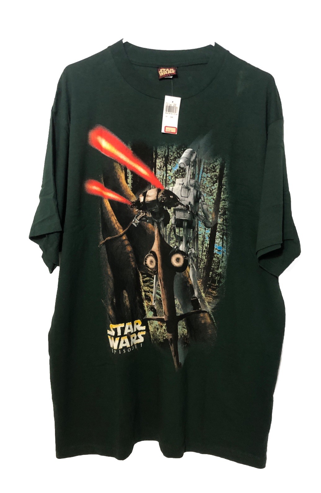 Vintage 1999 NWT! Star Wars Episode I Battle Droid STAP T-Shirt-Sz XL Dark Green gallery
