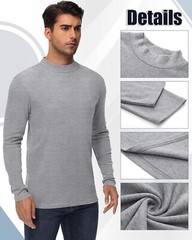 Men Basic Layer Long Sleeve Pullover Soft Comfortable Warm Tops Turtleneck Shirt