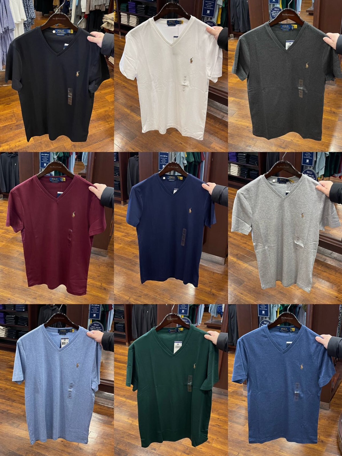 Polo Ralph Lauren Mens V neck short sleeve T shirt- Custom Slim Fit gallery