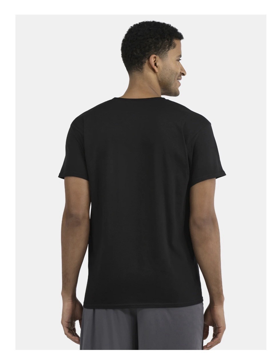 ATHLETIC WORKS Men’s L (42-44) Cotton Tee Short Sleeve Loose Fit • Rich Black gallery