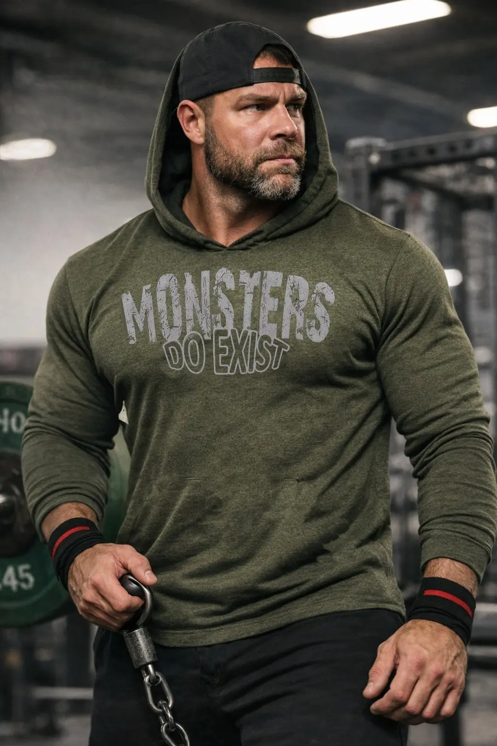 Iron Gods Monsters Do Exist Muscle Hoodie Gym Weightlifting Pullover Workout gallery