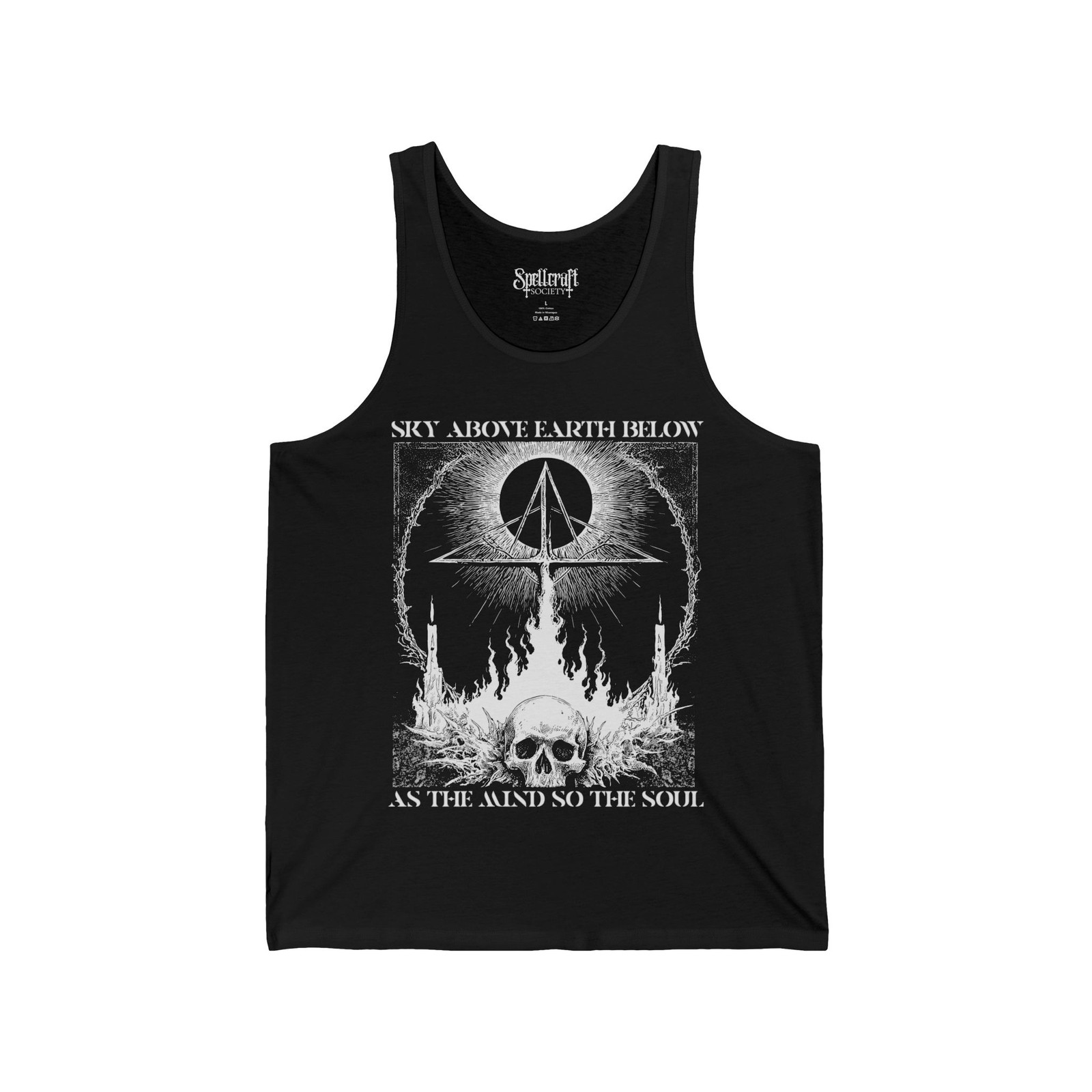 Occult Skull Unisex Graphic Tank Top Weirdcore Trippy Gothic Shirt Goth Tank Top