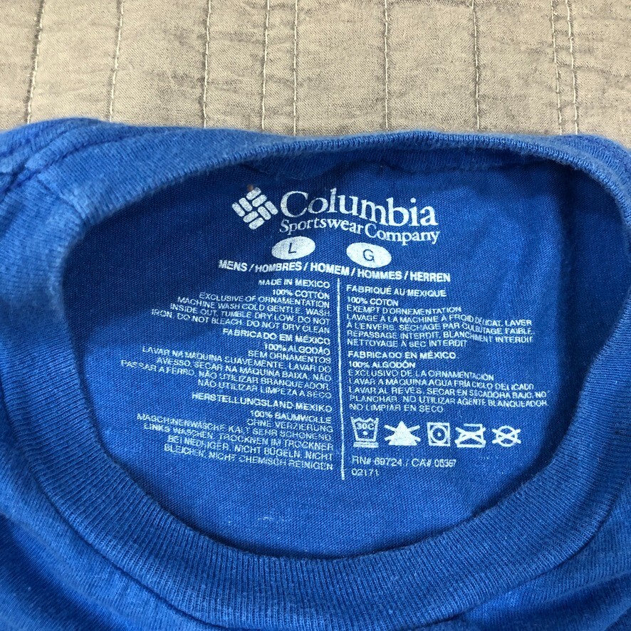 Columbia T Shirt Men Large Blue PFG Graphic Logo Fishing Gear Muscle Sleeveless gallery
