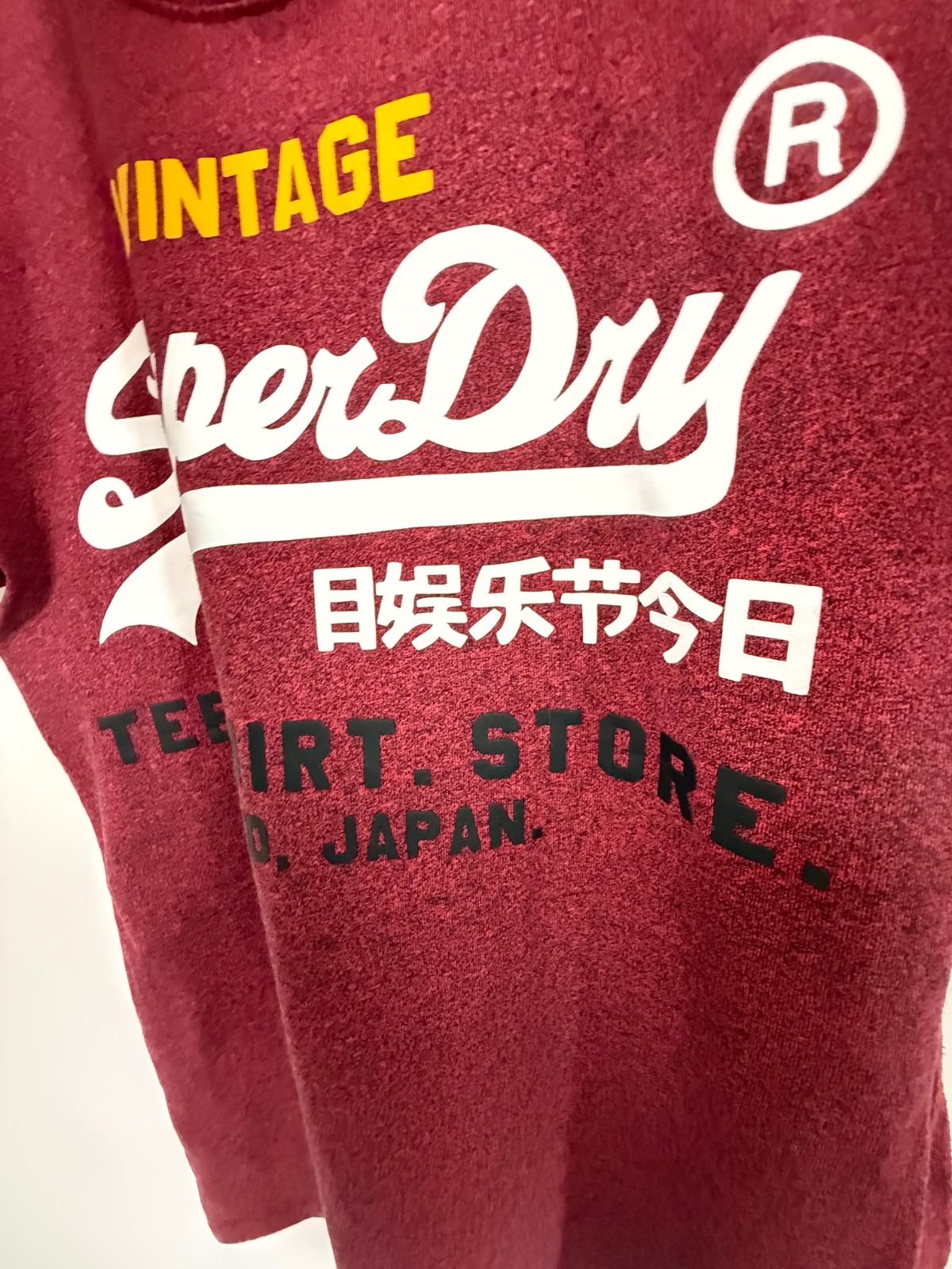 Superdry Men's Orange Label DKH Retail Limited Edition Vintage Logo Tee Burgundy gallery