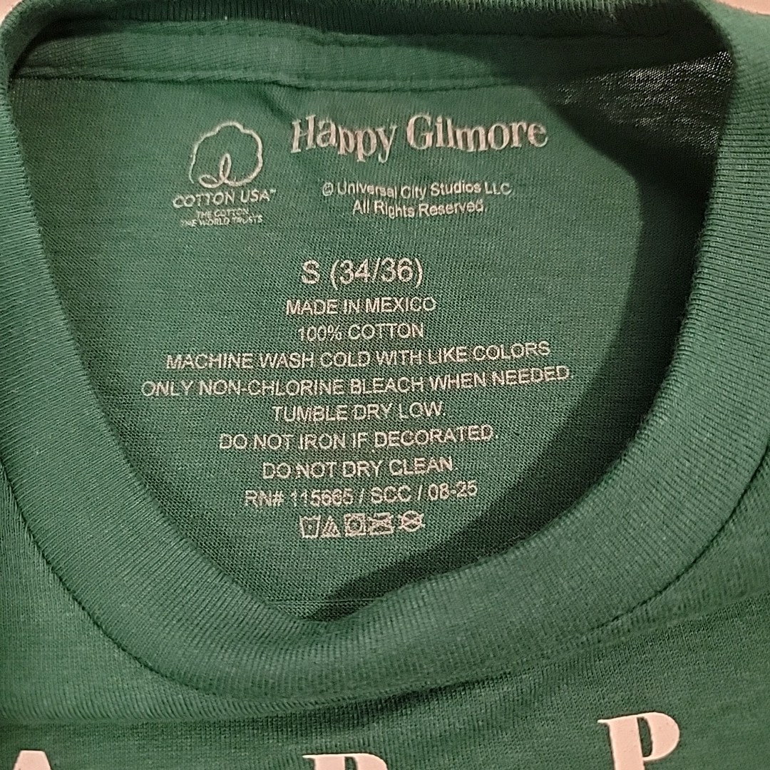 Happy Gilmore Men's Green Graphic Tee, Size S (34-36), "Just Tap It In" gallery