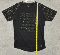 Switch Remarkable Razor Cut Skippered Shirt Mens XL Black With Gold Splatter