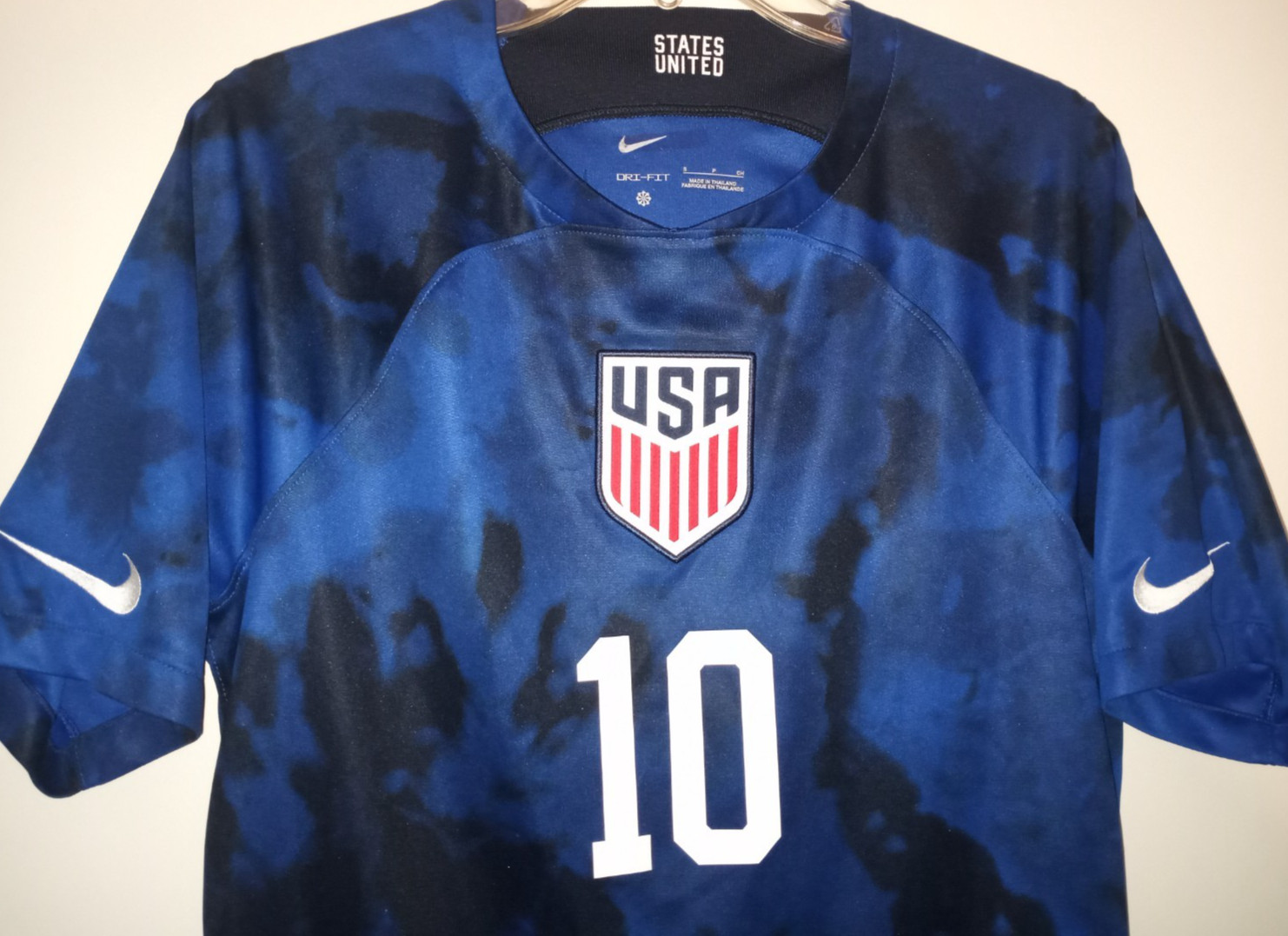 😃SEE PICS Nike Dri-Fit Christian Pulisic US World Cup Soccer Mens T-Shirt Small gallery