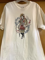 POPKILLER, SCI FI GIRL KOI SAMURAI, Classic Tee, Very Pale Yellow, NWOT