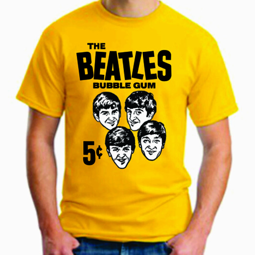THE BEATLES BUBBLE GUM CARDS TEE T-Shirt Retro Lennon McCartney Harrison Ringo gallery