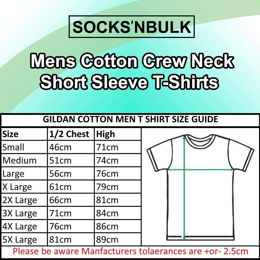 SOCKS'NBULK 6 Pack Bulk Mens Cotton Crew Neck Short Sleeve T-Shirts Mix Colors gallery