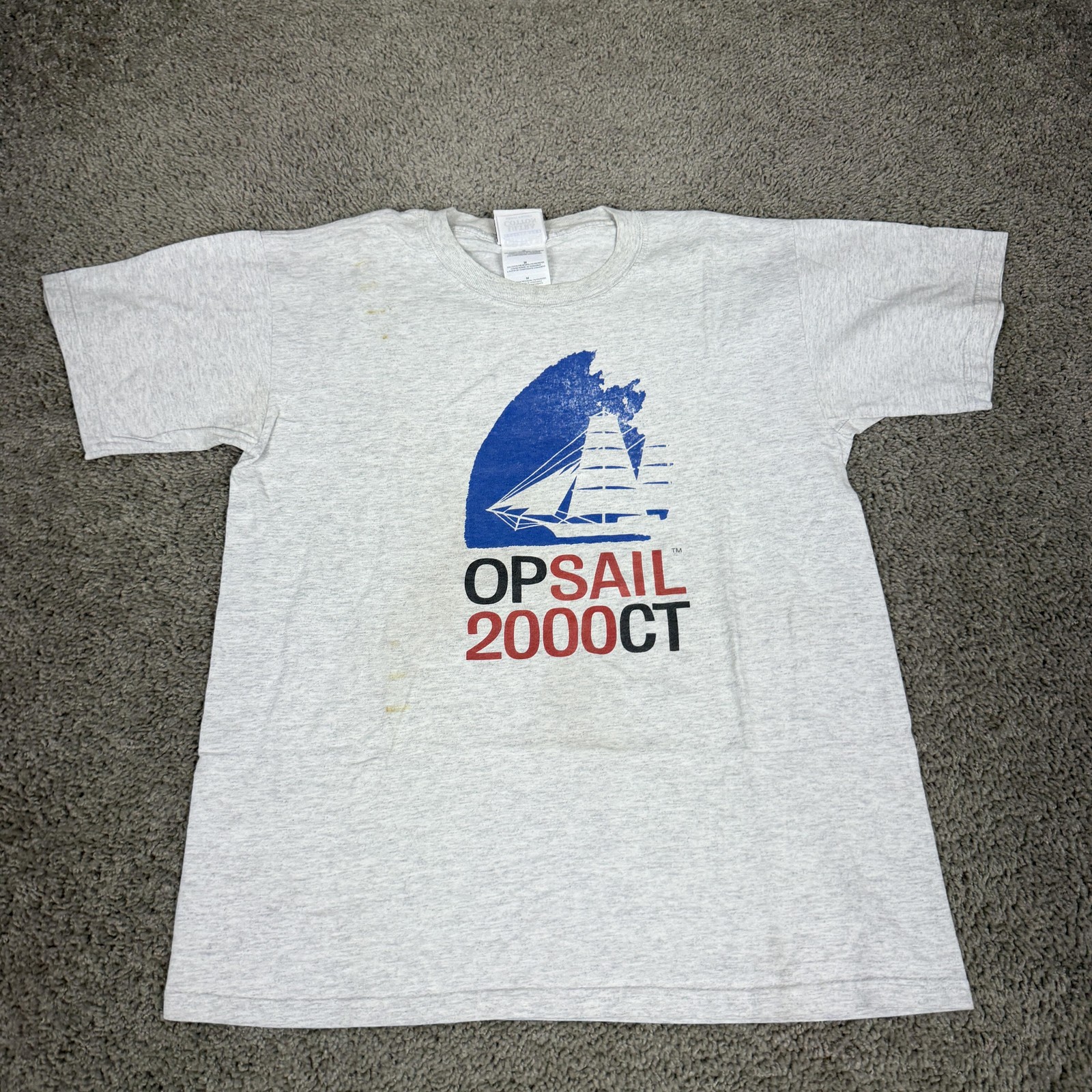 Vintage USTA OPSAIL 2000CT Shirt Mens Medium Gray Tall Ship Sailing Graphic Tee gallery